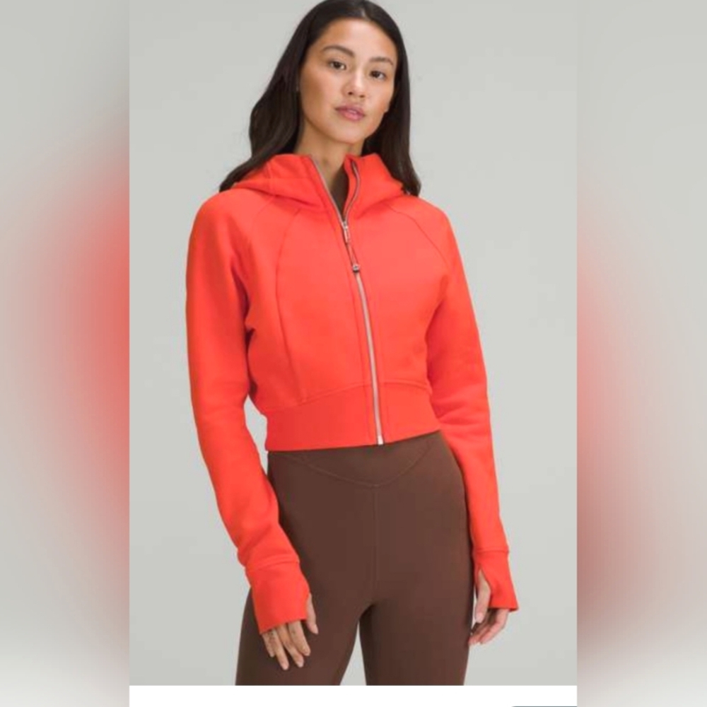 Lululemon Scuba Cropped Full Zip Jacket  (SZ 2 Costal Orange)